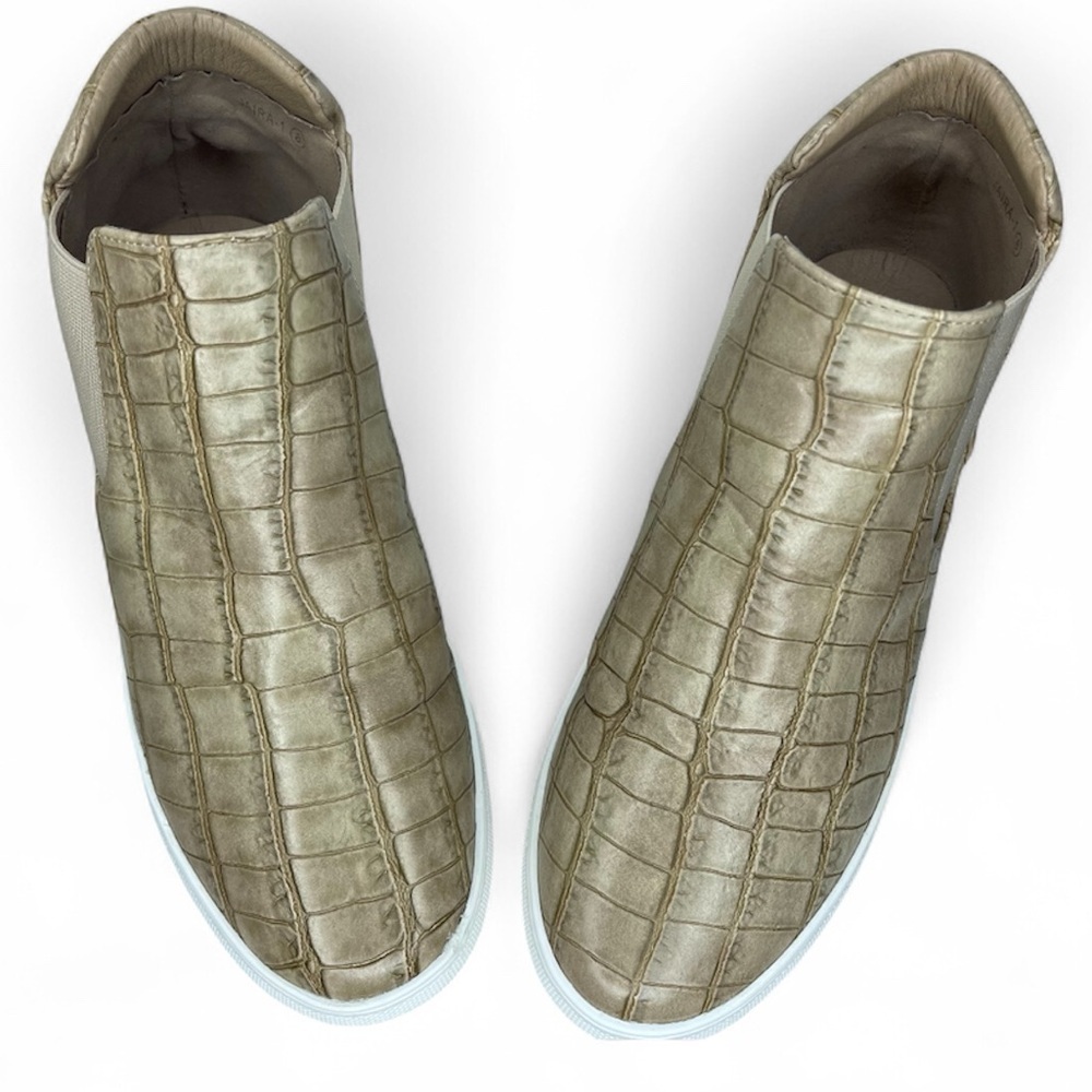 Mata Tan Croc-Embossed Slip-On Ankle Boots Sneakers Fall Size 8
